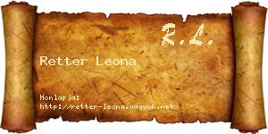 Retter Leona névjegykártya